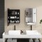 Black Aluminum Bathroom Cabinet with Mirrored Door, Adjustable Shelves and Waterproof Frame